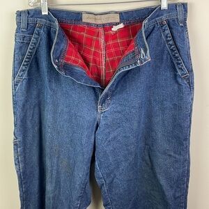 Vintage Eddie Bauer Easy Fit Carpenter Jeans Flannel Lined 38x32